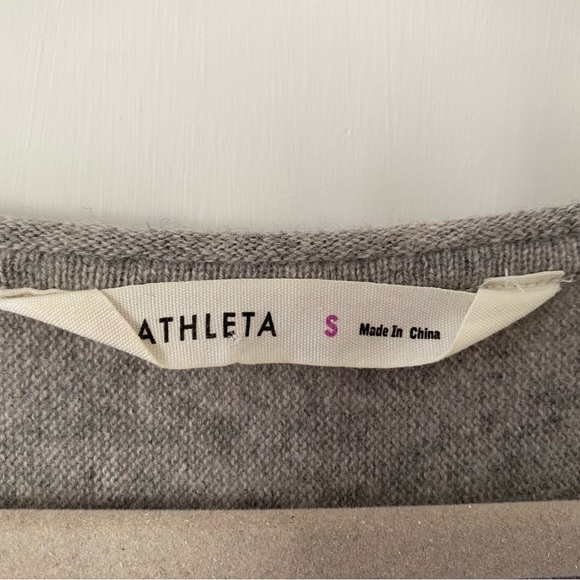 Athleta 100% Cashmere Light Gray Women's Wide Neck Sweater - Picture 2 of 6